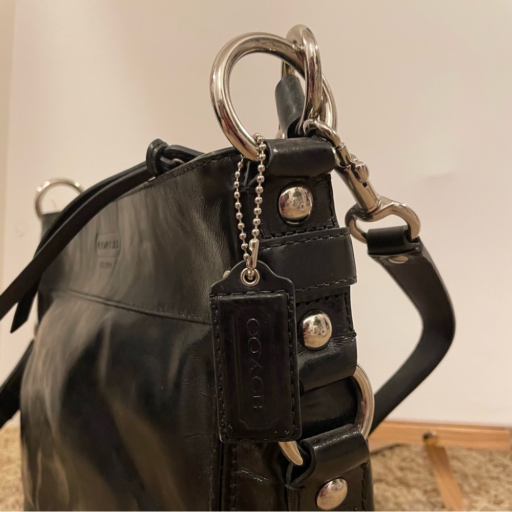 Coach black leather bag